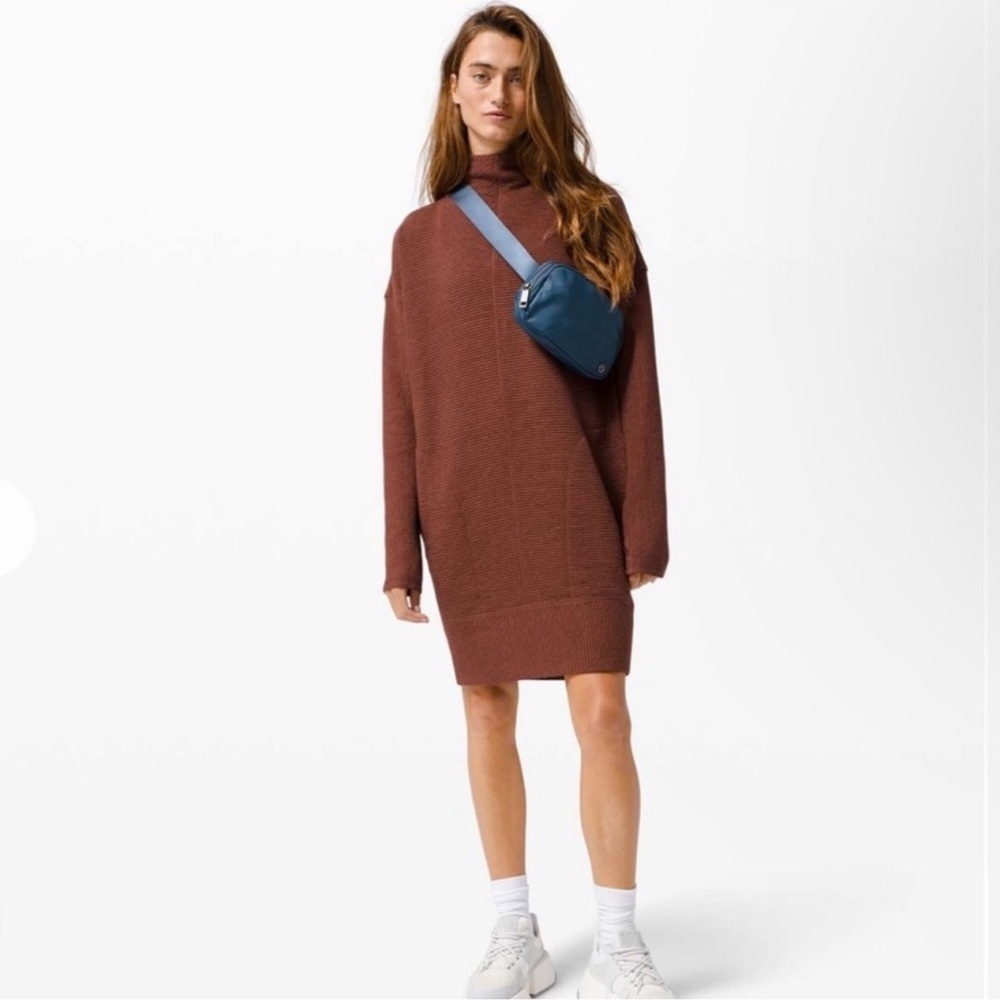 Lululemon Call for Cozy Dress in Heathered Ancient Copper, US4